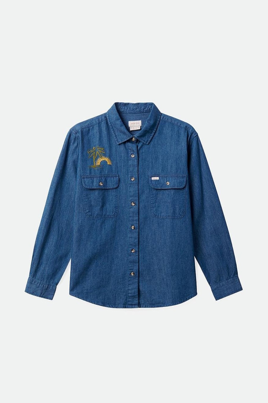 Brixton Bowery Boyfriend-Overshirt Indigospulung Oberteile