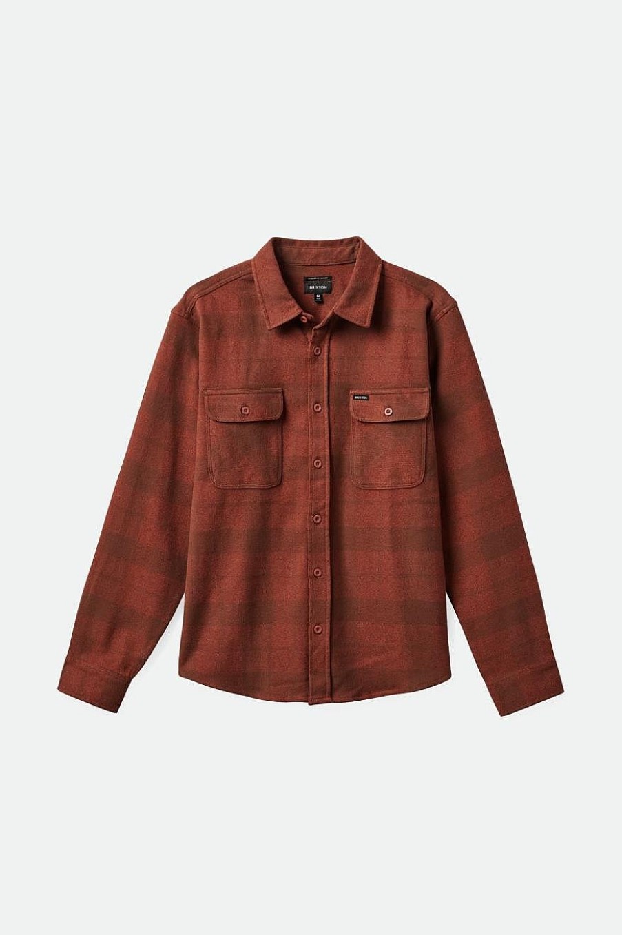 Brixton Bowery Stretch Wasserabweisendes Flanell Sepia/Terrakotta Button-Ups