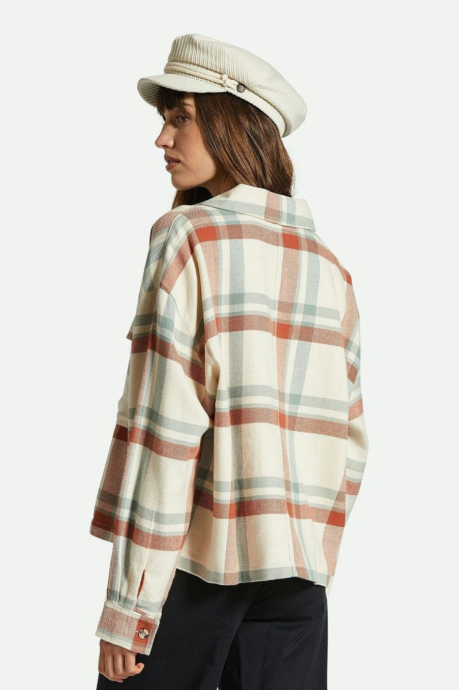 Brixton Bowery Damen-Flanell Weiser Rauch/Terrakotta Waschlappen