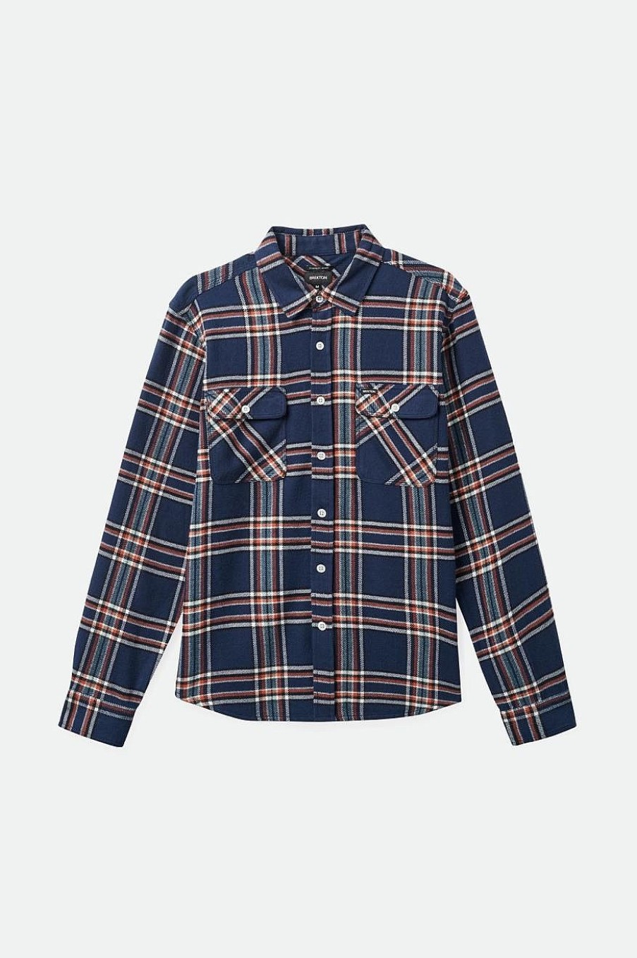 Brixton Bowery Flanell Verwaschenes Marineblau/Gebrochenes Weis/Terrakotta Waschlappen