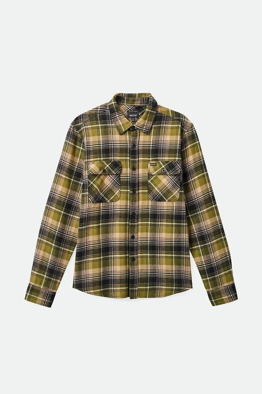 Brixton Bowery Flanell Gruner Kelp/Sand/Schwarz Button-Ups