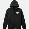 Brixton Linwood Hood Schwarz/Chinoisgrun/Sepia Strickwaren Und Hoodies