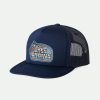 Brixton Bass Brains Boat Mp Trucker-Mutze Gewaschenes Marineblau Snapbacks