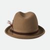 Brixton Erhalte Fedora Sand/Sand/Braun Volle Krempe Und Fedoras