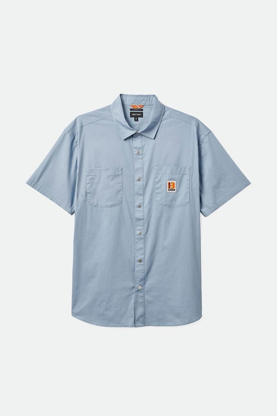 Brixton Builders Mechanic S/S-Shirt Staubiges Blau Button-Ups