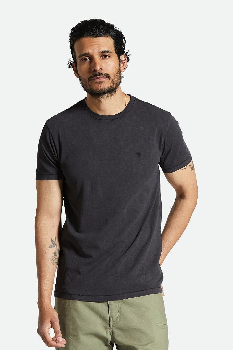 Brixton Vintage Reserve S/S T-Shirt Black Sol Wash T-Shirts