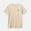 Brixton Homer S/S Standard-T-Shirt Cremefarbene Klassische Waschung T-Shirts