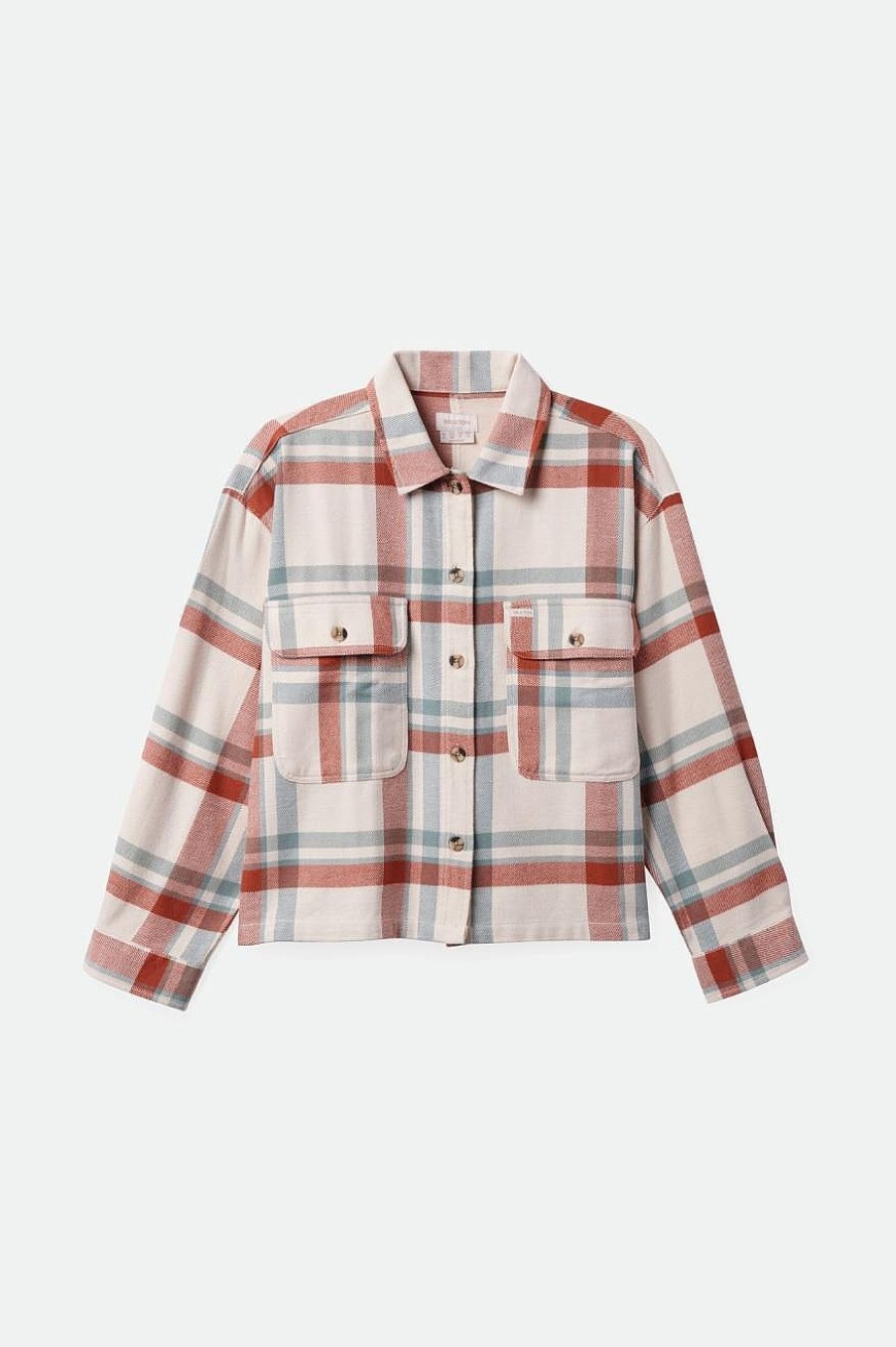 Brixton Bowery Damen-Flanell Weiser Rauch/Terrakotta Waschlappen