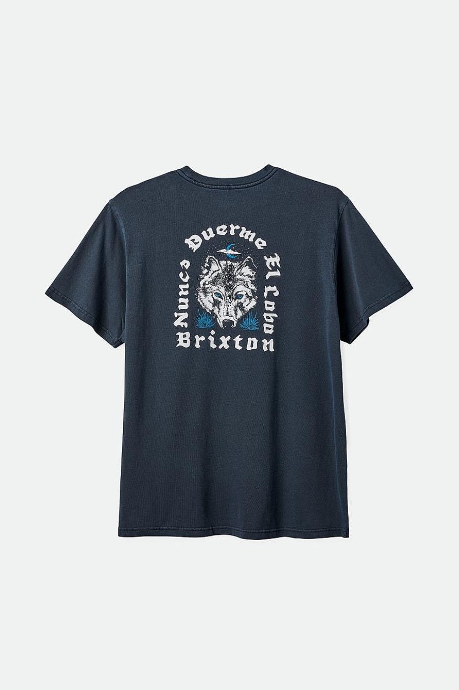 Brixton Gorge S/S Standard-T-Shirt Schwarze Getragene Waschung T-Shirts