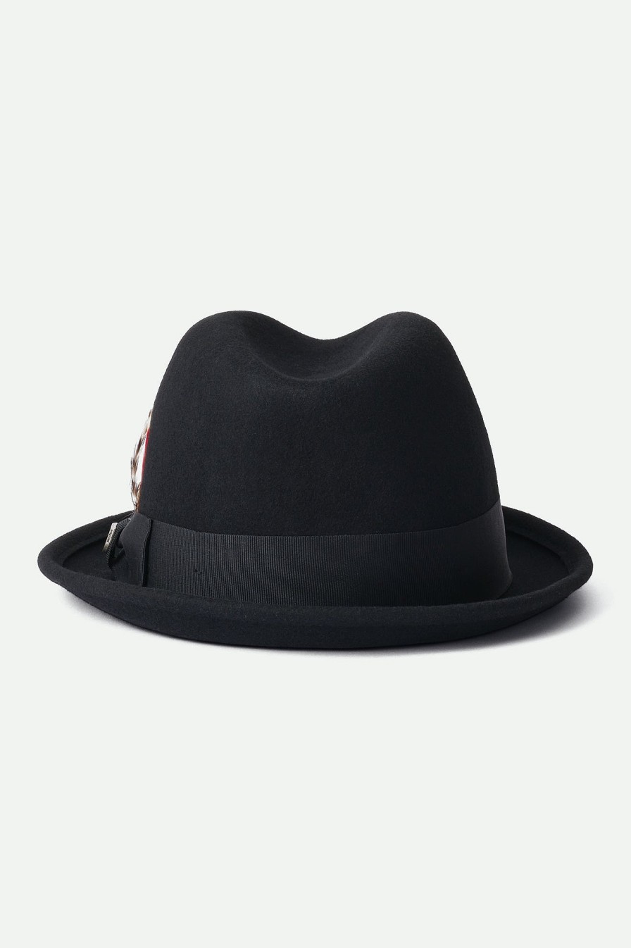 Brixton Erhalte Fedora Schwarz Volle Krempe Und Fedoras