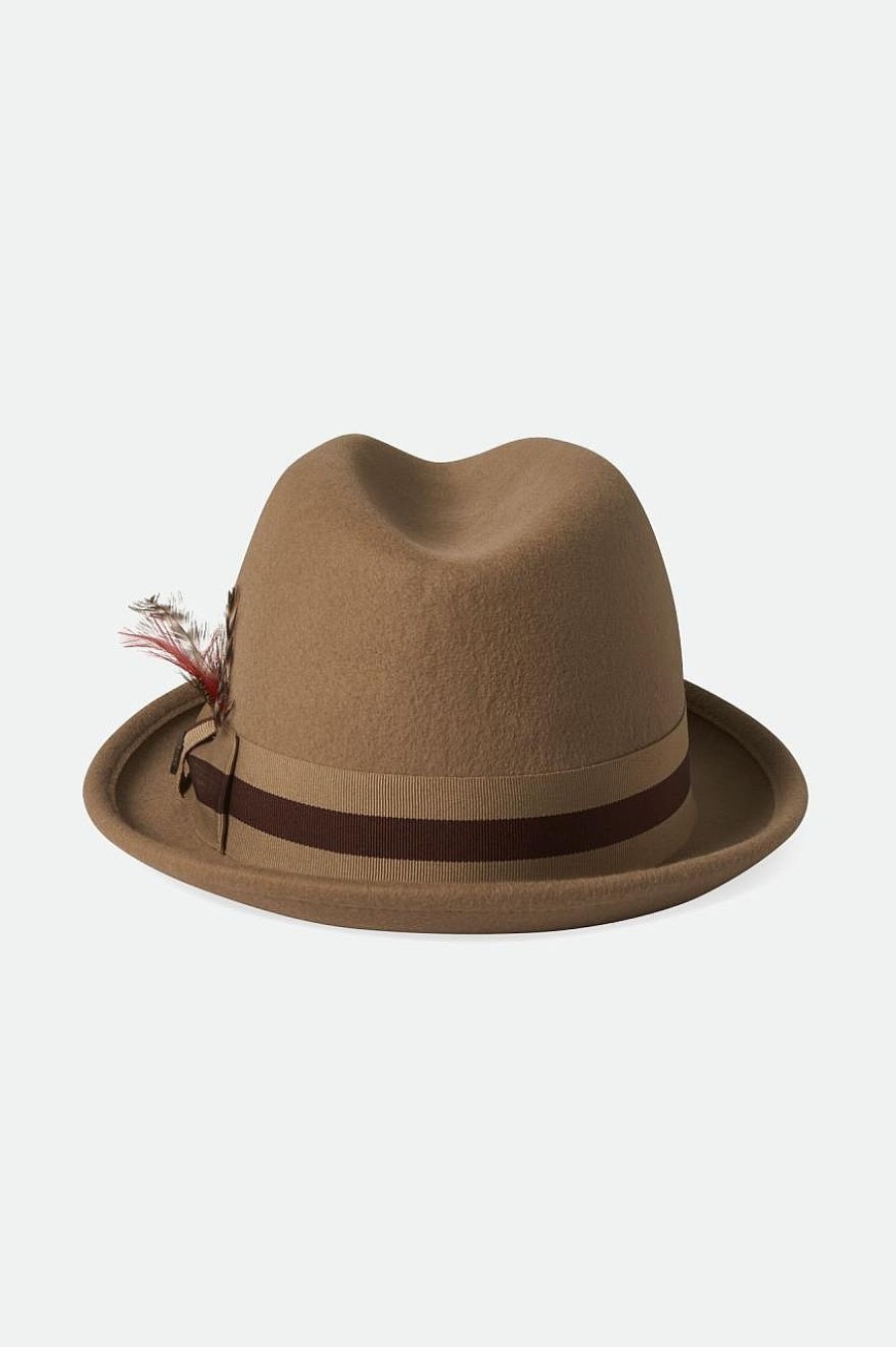 Brixton Erhalte Fedora Sand/Sand/Braun Volle Krempe Und Fedoras