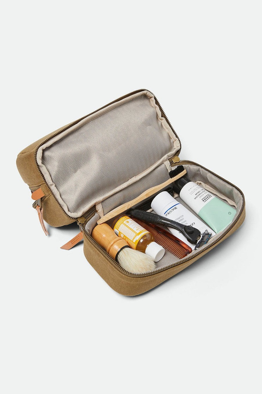 Brixton Traveler Dopp Kit Olivbraun Taschen