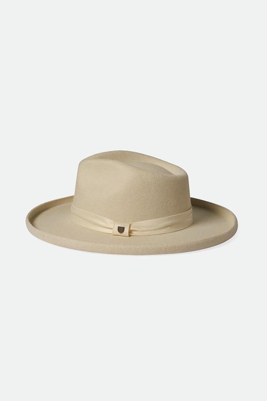 Brixton Victoria Filz-Fedora Gebrochenes Weis/Gebrochenes Weis Satin Volle Krempe Und Fedoras