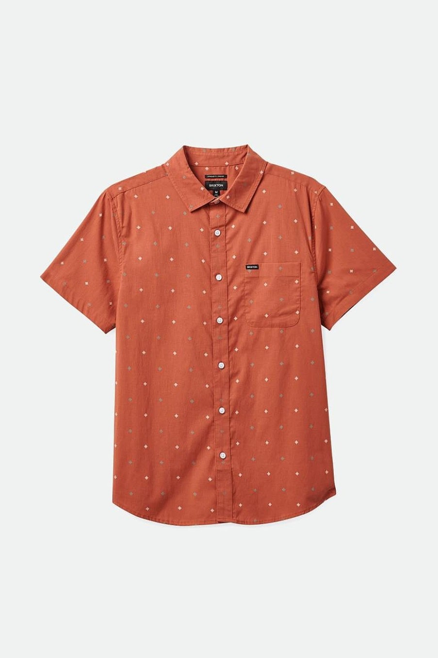 Brixton S/S-Webhemd Mit Charter-Print Terrakotta-Pyramide Button-Ups