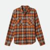 Brixton Bowery Leichter, Ultraweicher Flanell Terrakotta/Schwarz Button-Ups