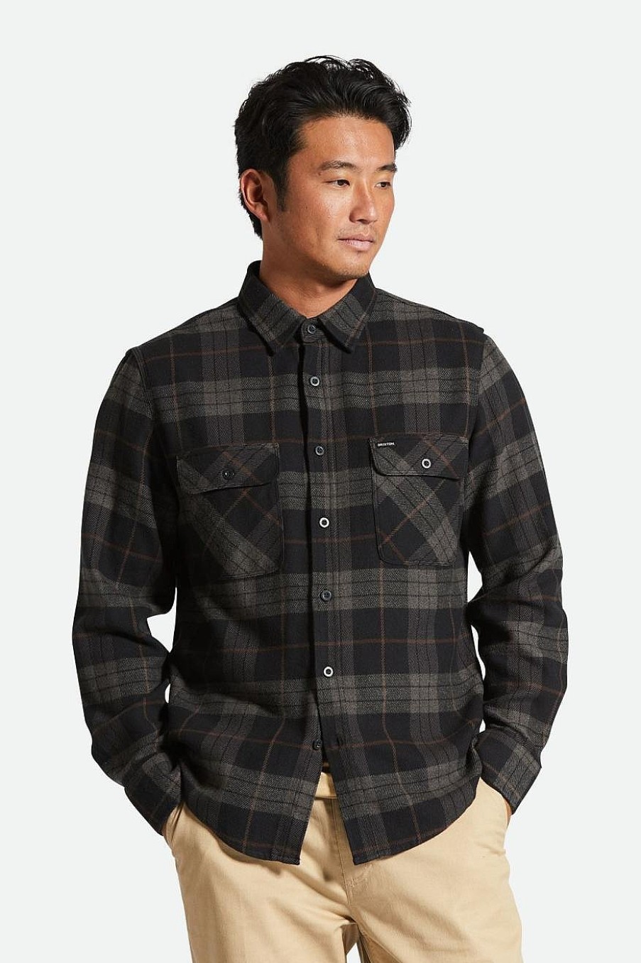 Brixton Bowery Flanell Schwarz/Anthrazit Button-Ups