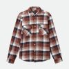 Brixton Bowery Flanell Verwaschenes Marineblau/Sepia/Gebrochenes Weis Button-Ups