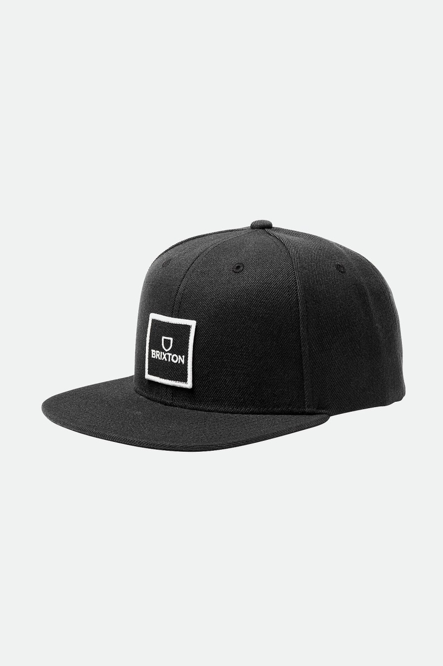 Brixton Alpha Square Netlpus Mp Snapback Schwarz Schwarz Snapbacks