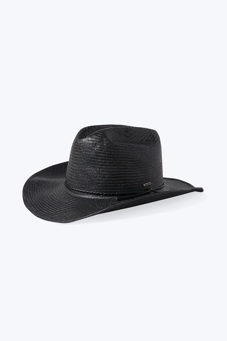 Brixton Range Stroh-Cowboyhut Schwarz Volle Krempe Und Fedoras