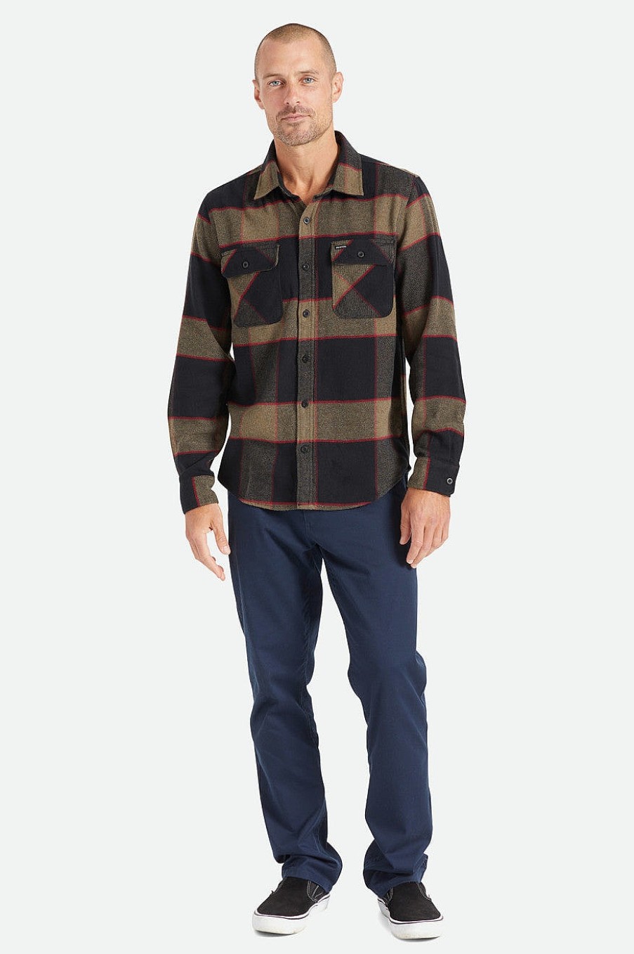 Brixton Bowery Flanell Heidegrau/Anthrazit Waschlappen