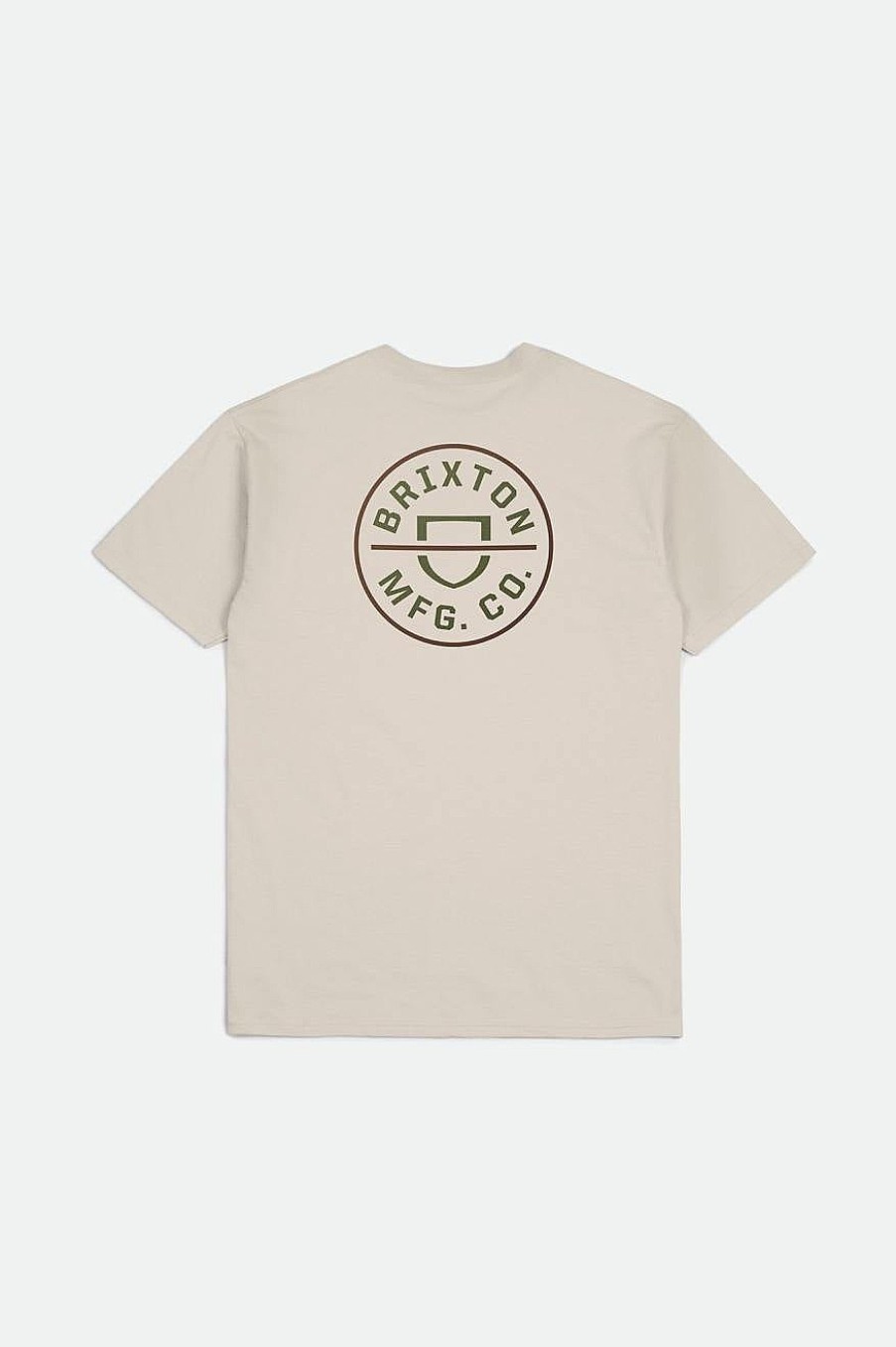 Brixton Crest Ii S/S Standard T-Shirt Creme/Seetang/Sepia T-Shirts