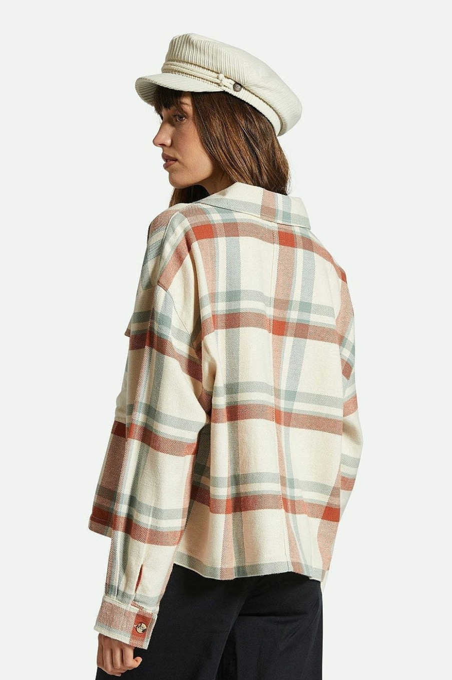 Brixton Bowery Damen-Flanell Weiser Rauch/Terrakotta Oberteile