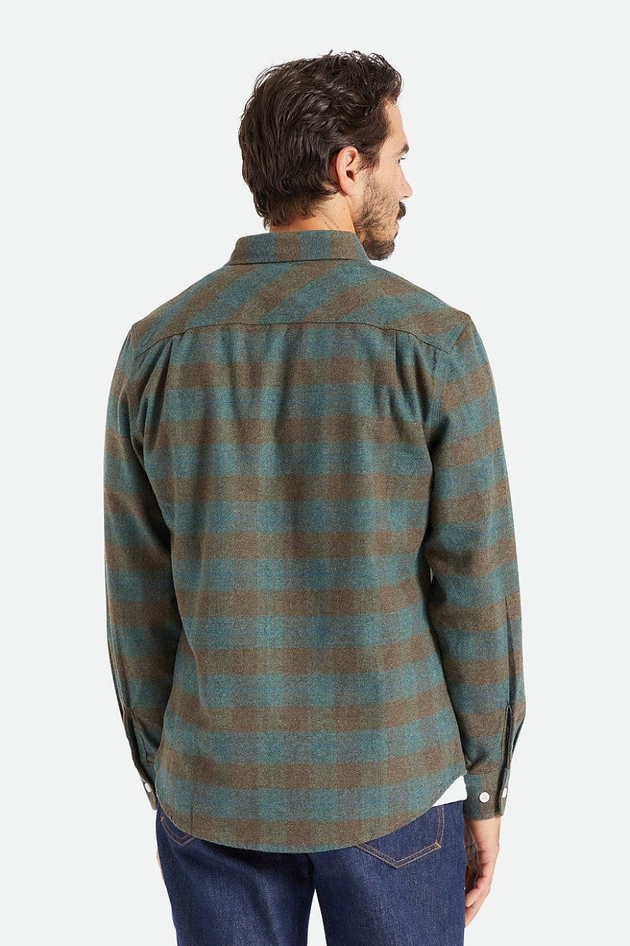 Brixton Bowery L/S Flanell Ozean Waschlappen