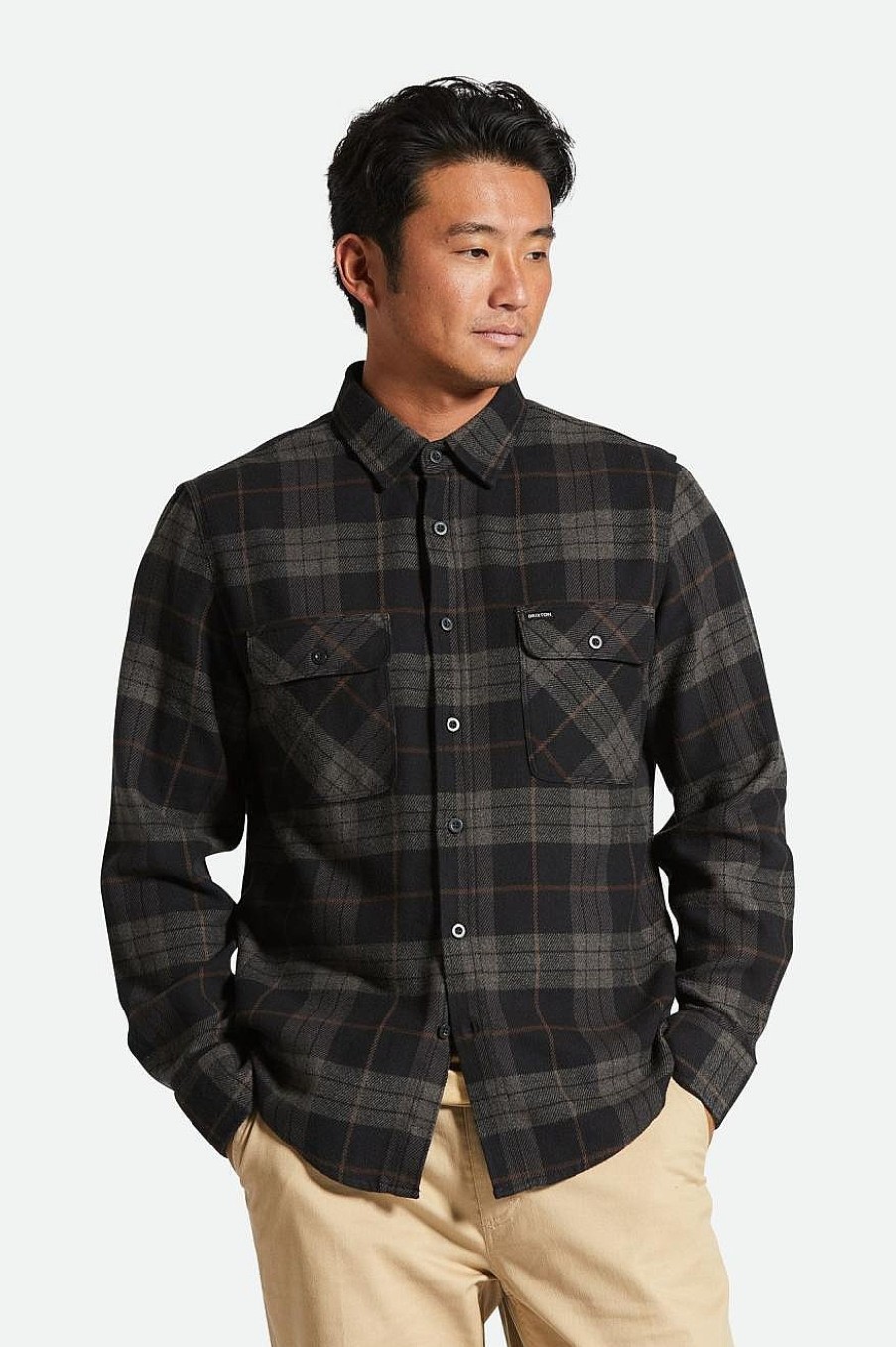 Brixton Bowery Flanell Schwarz/Anthrazit Waschlappen