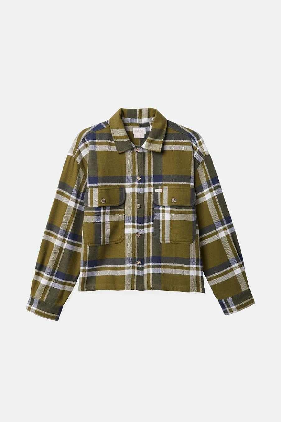 Brixton Bowery Damen-Flanell Seetang/Gewaschenes Marineblau Waschlappen