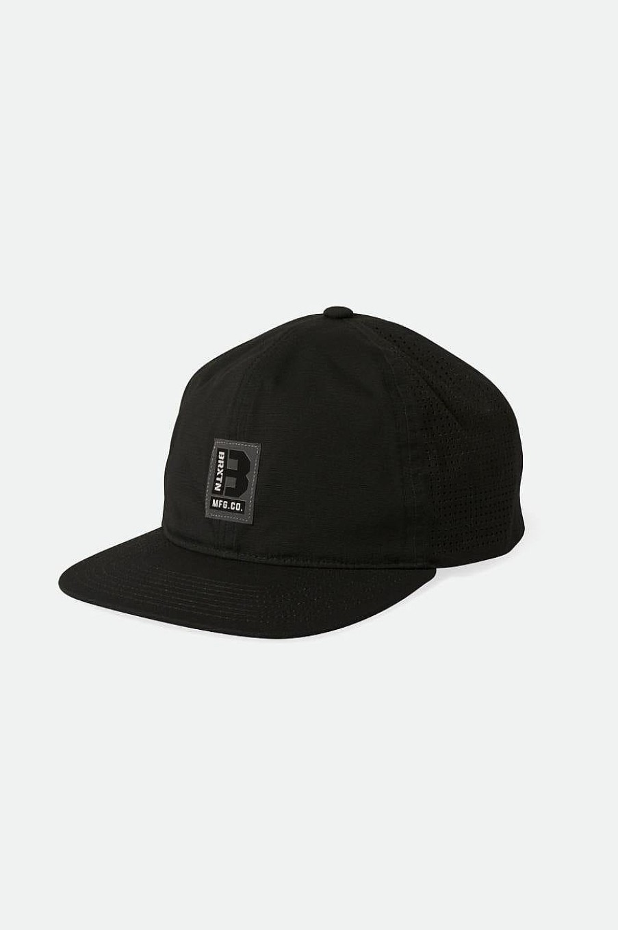 Brixton Builders Coolmax Mp Snapback Schwarz Gewaschen Snapbacks