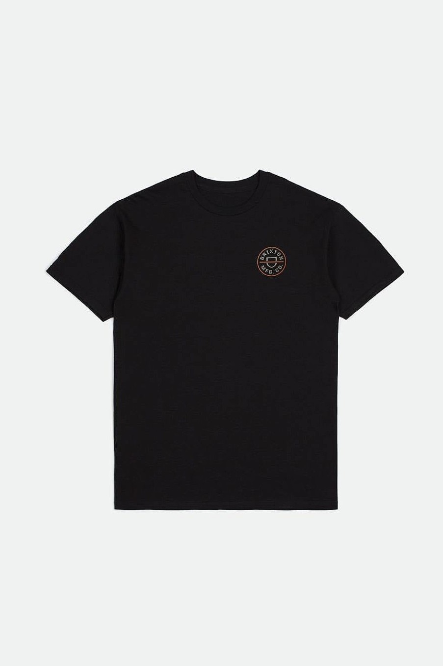 Brixton Crest Ii S/S Standard T-Shirt Schwarz/Persimmonorange/Sand T-Shirts