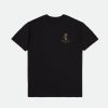 Brixton Oakwood S/S Standard-T-Shirt Schwarze Getragene Waschung T-Shirts