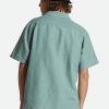 Brixton Kurzarmliges Bunker-Hemd Aus Leinenmischung Mit Camp-Kragen Chinois-Grun Button-Ups